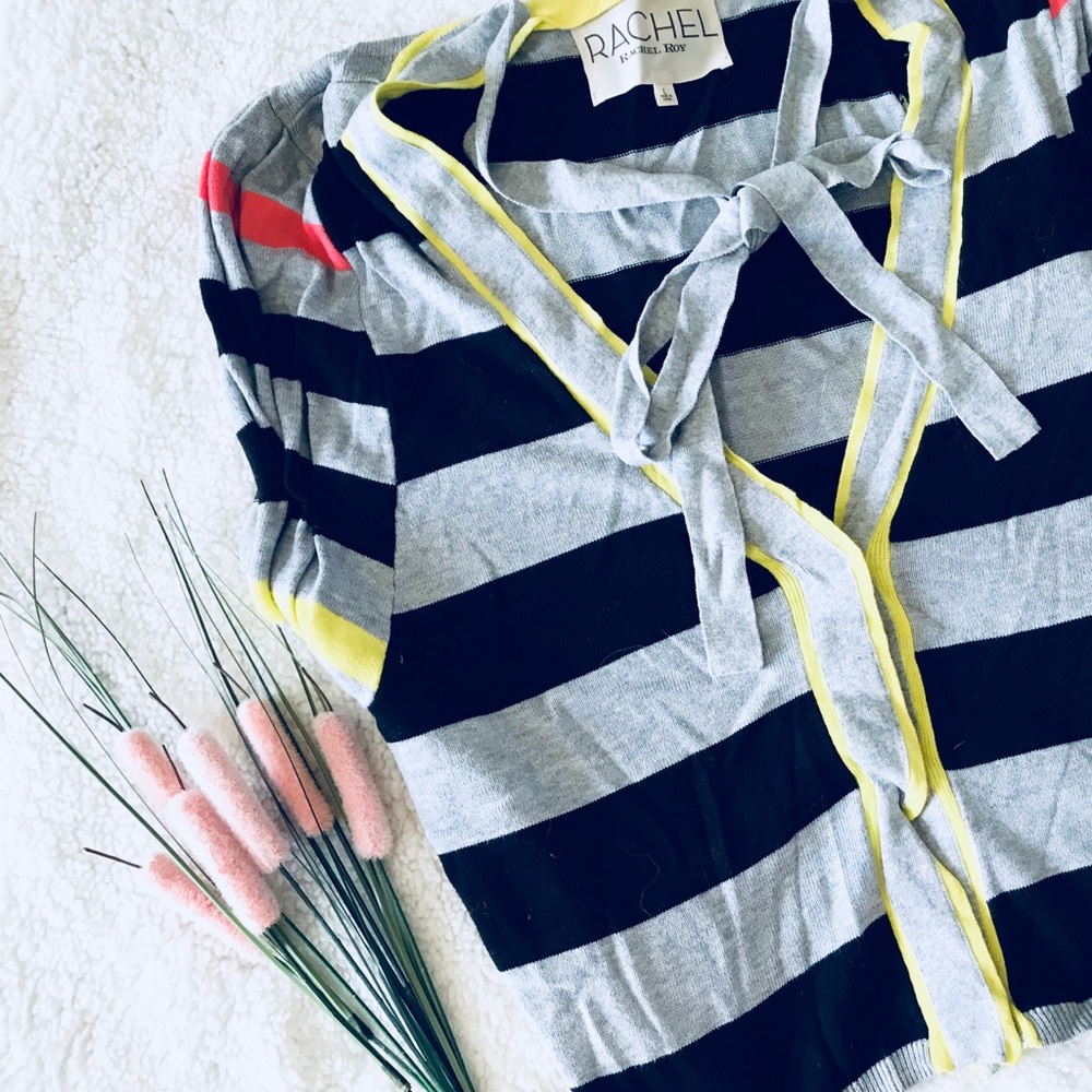Rachel Roy Striped Crop Sweater